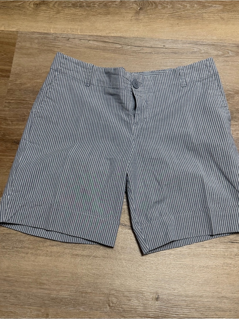 Mossimo Supply Co. Navy and White Pinstripe Bermuda Shorts